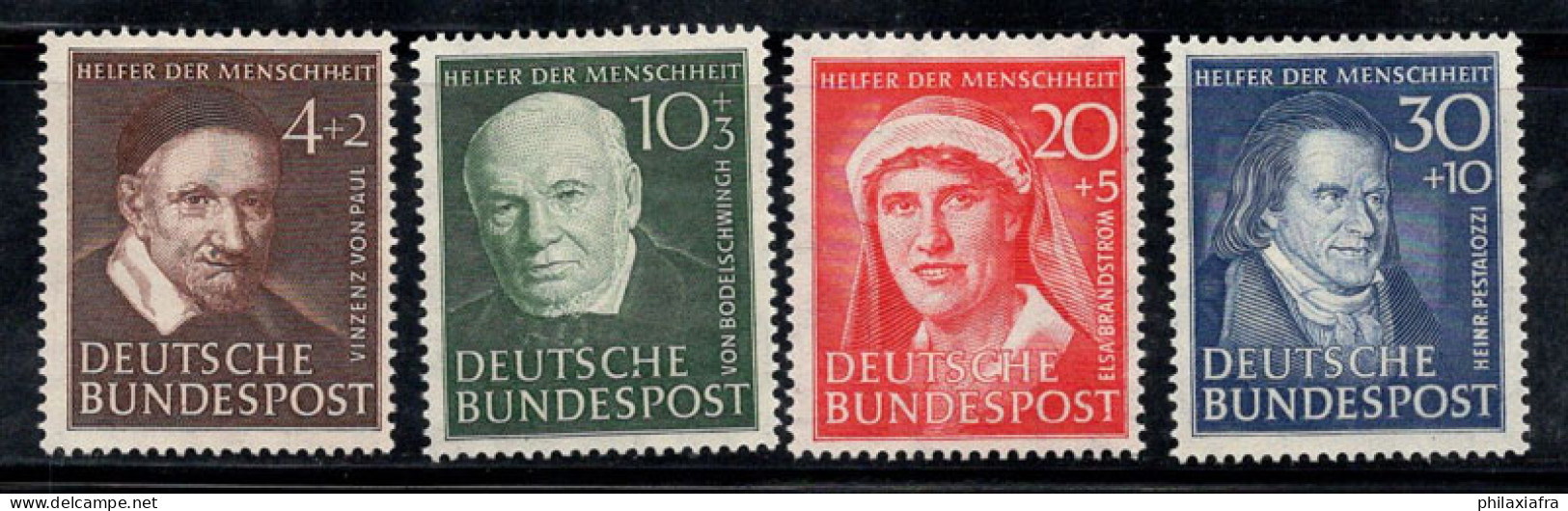 Allemagne Bund 1951 Mi. 143-146 Neuf * MH 100% Célébrités, Charité - Ongebruikt