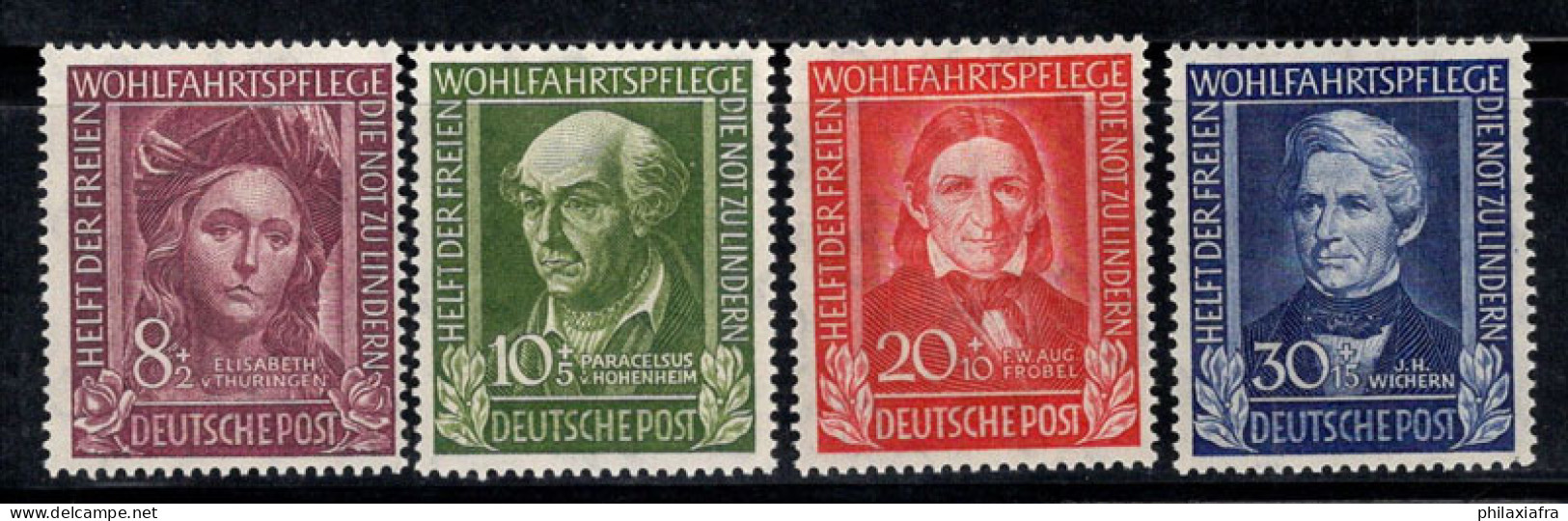 Allemagne Bund 1949 Mi. 117-120 Neuf * MH 100% Célébrités, Charité - Unused Stamps