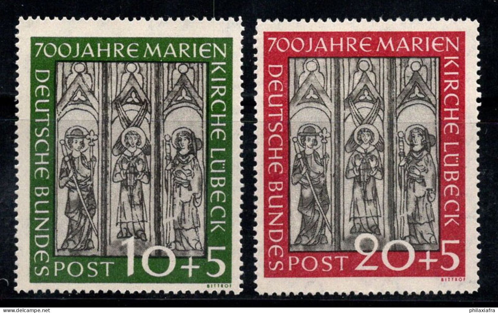 Allemagne Bund 1951 Mi. 139-140 Neuf ** 100% Église De Lübeck - Unused Stamps