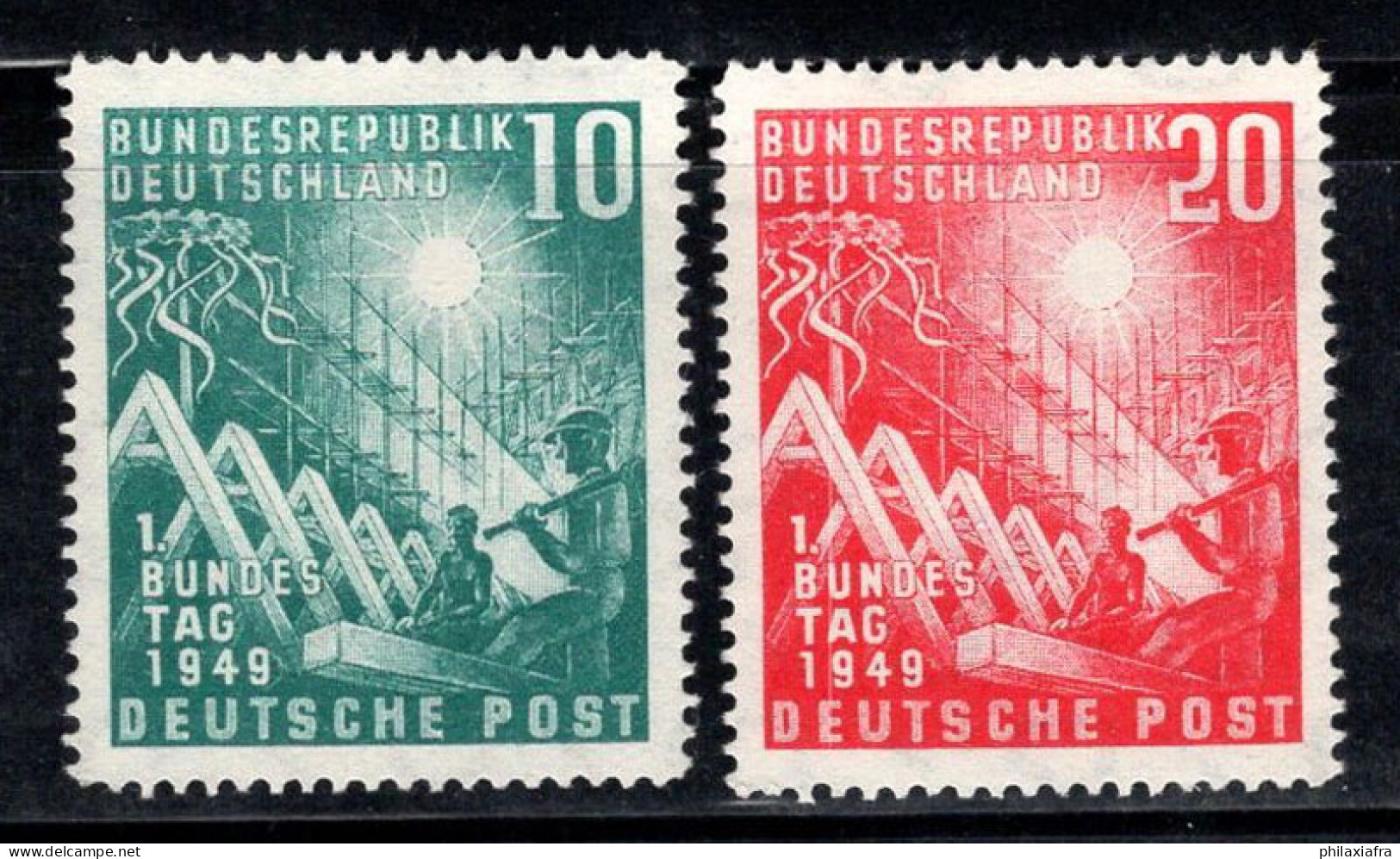 Allemagne Bund 1949 Mi. 111-112 Neuf * MH 100% Cérémonie Au Bundestag - Nuovi