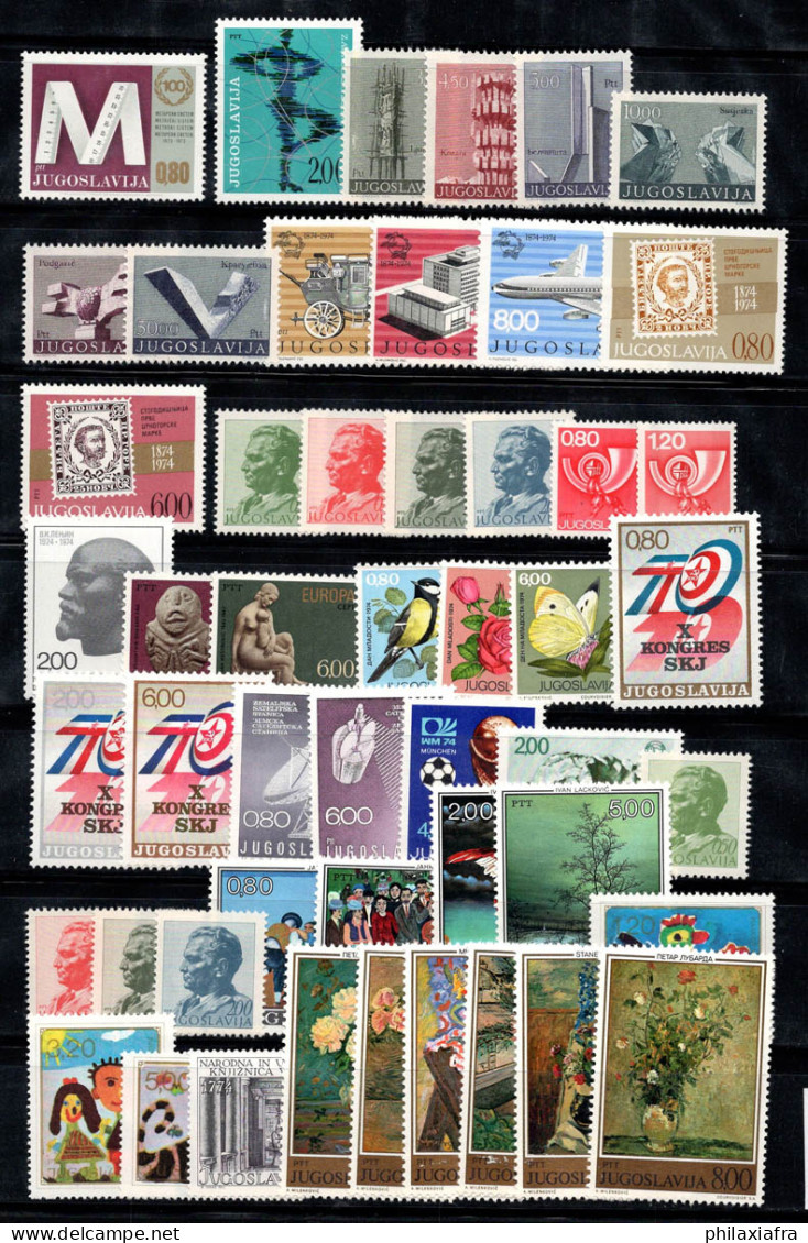Yougoslavie 1974 Neuf ** 100% Monuments, Tito, Art, Culture - Unused Stamps