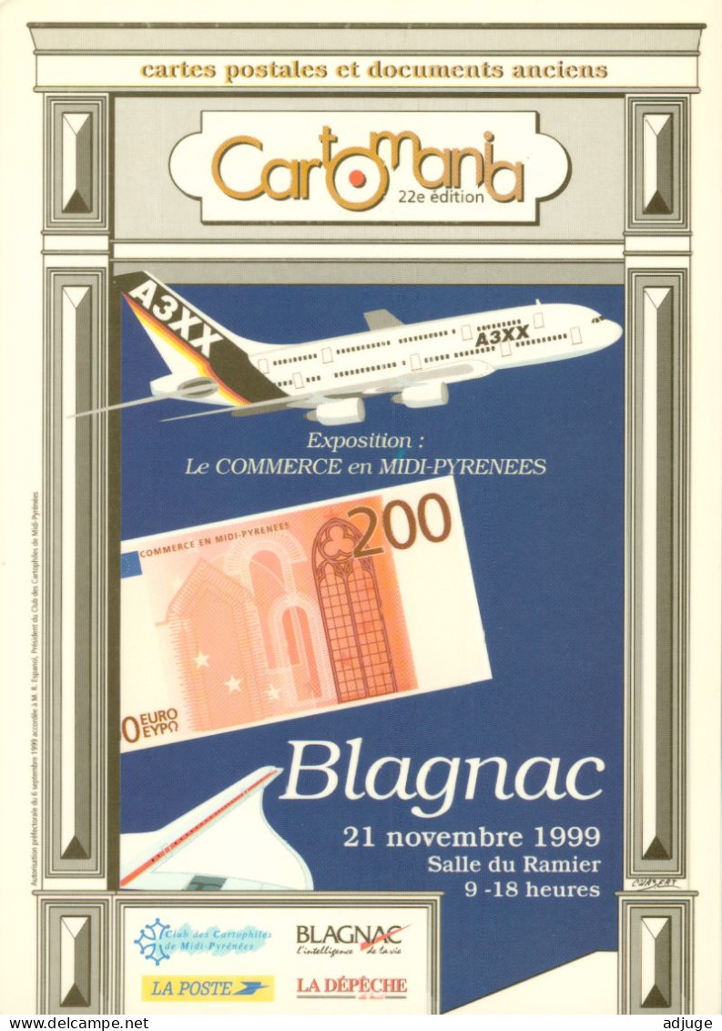 CPM-31-BLAGNAC - "Cartomania" Bourse Aux Collections Cartes Postales Et Documents Anciens* 21 Novembre 1999 - Exhibitions