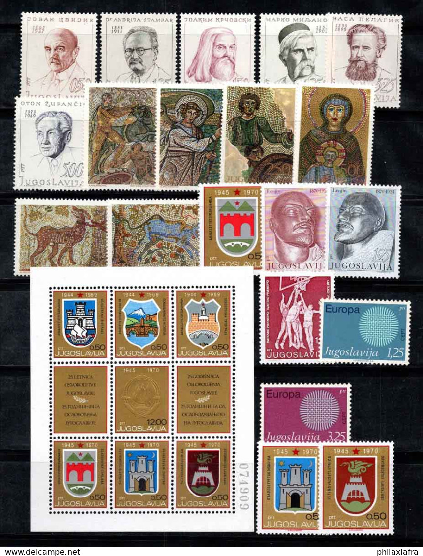 Yougoslavie 1970 Mi. 1363-1382 Neuf ** 100% Célébrités, Art, Armoiries - Unused Stamps