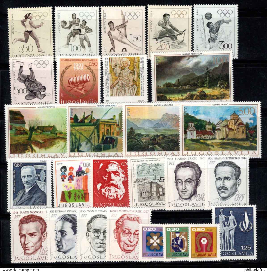 Yougoslavie 1968 Mi. 1290-1316 Neuf ** 100% Jeux Olympiques, Art, Célébrités - Unused Stamps