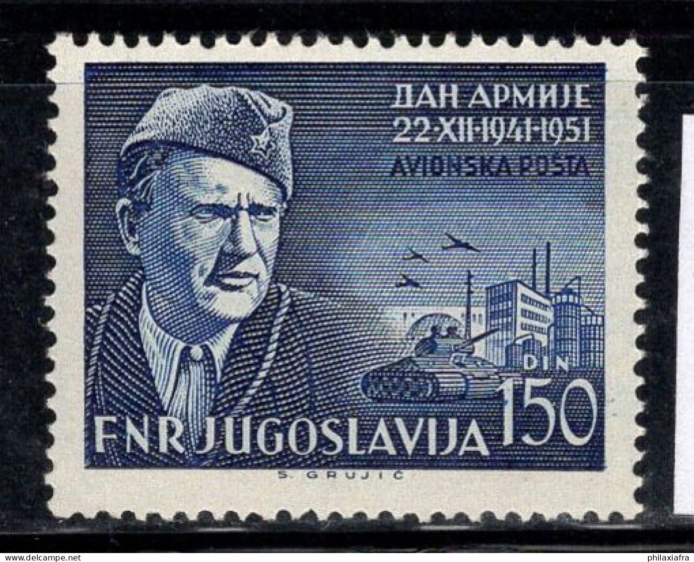 Yougoslavie 1951 Mi. 676 Neuf ** 100% Poste Aérienne 150 D, Titus - Aéreo