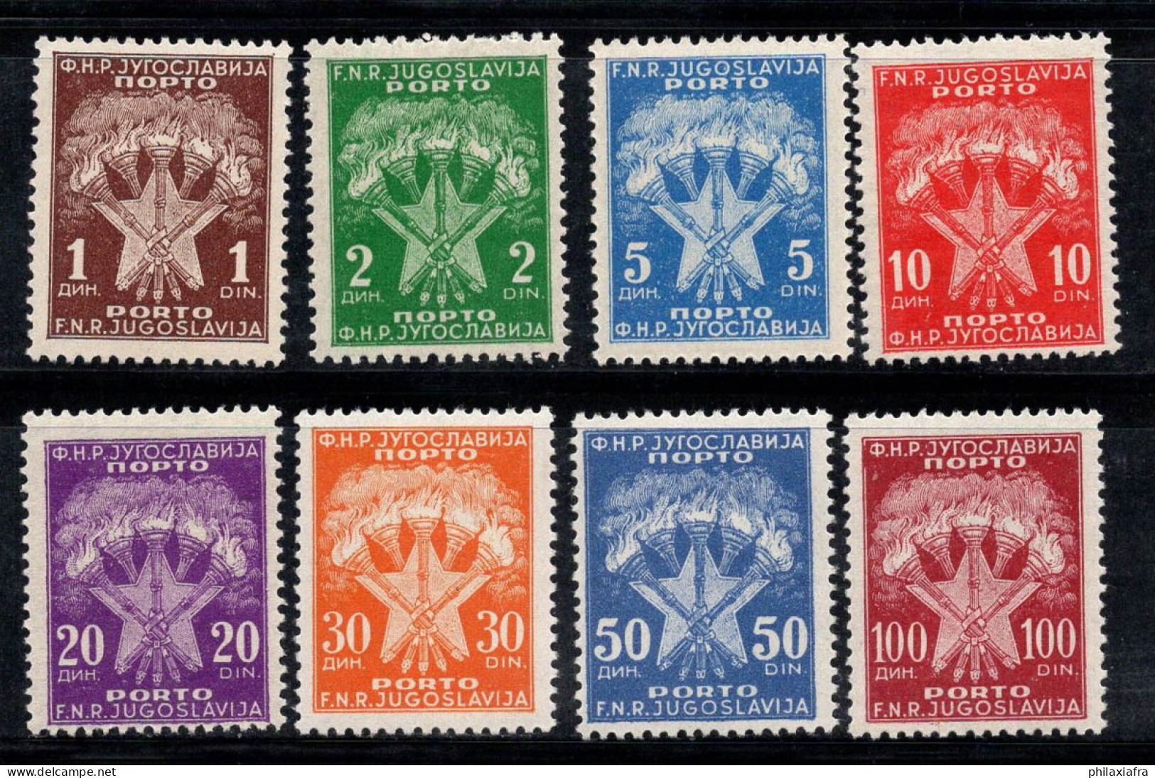 Yougoslavie 1951 Mi. 100-107 Neuf ** 100% Timbre-taxe Armoiries, étoile - Portomarken