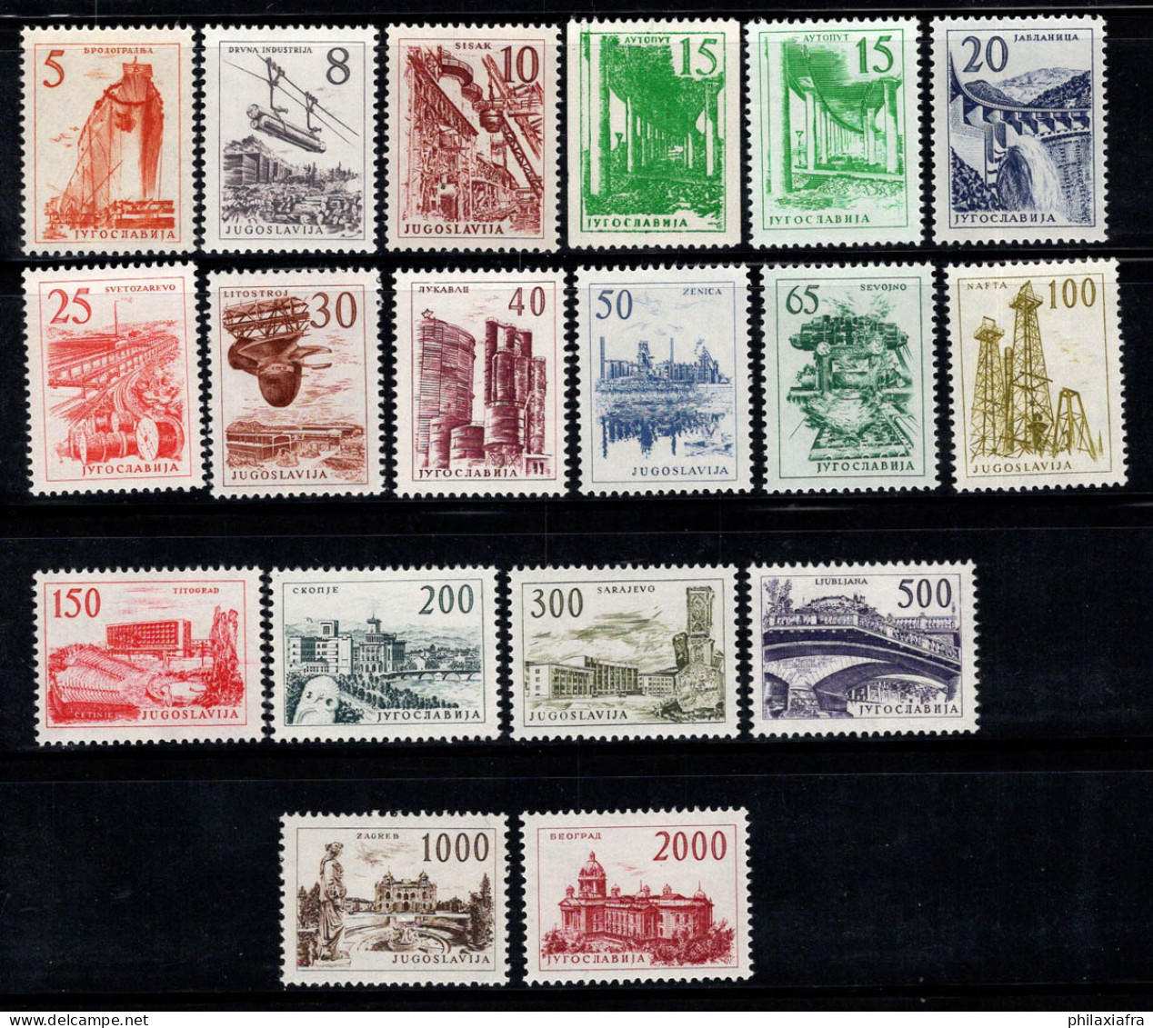 Yougoslavie 1961 Mi. 973-989 Neuf ** 100% Technologie, Architecture - Unused Stamps