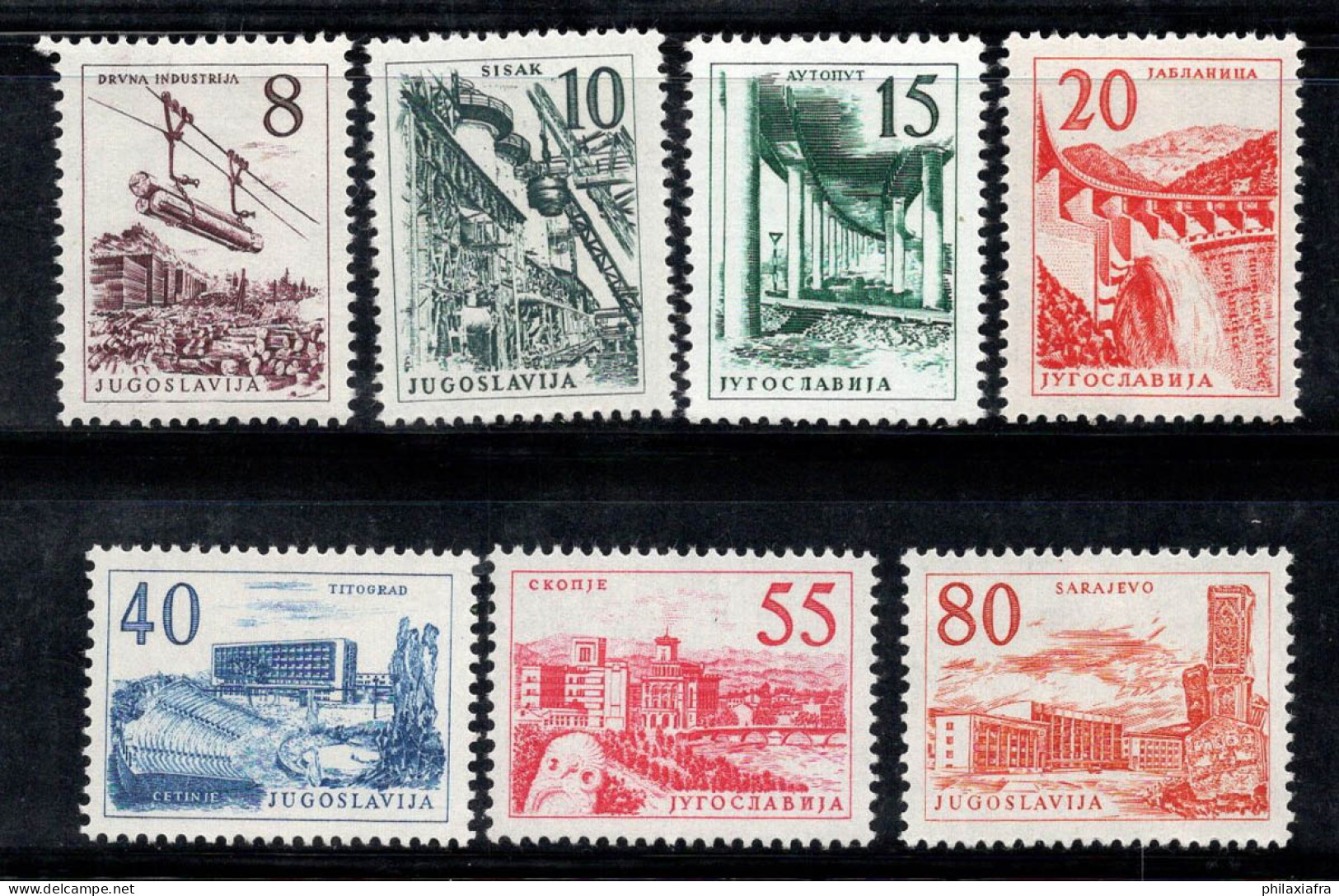 Yougoslavie 1959 Mi. 891-897 Neuf ** 100% Technologie, Architecture - Unused Stamps