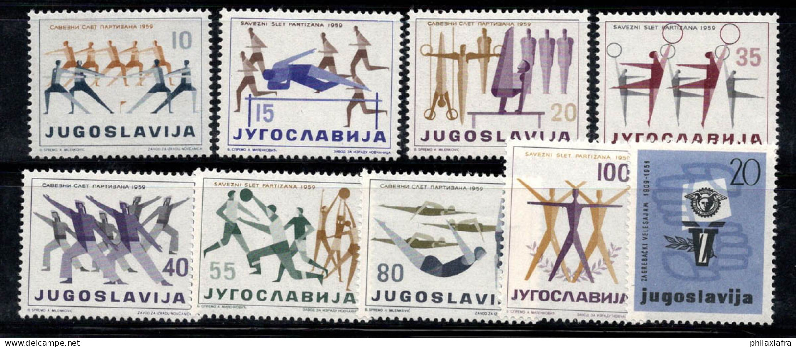 Yougoslavie 1959 Mi. 900-908 Neuf ** 80% Sport, Foire De Zagreb - Unused Stamps