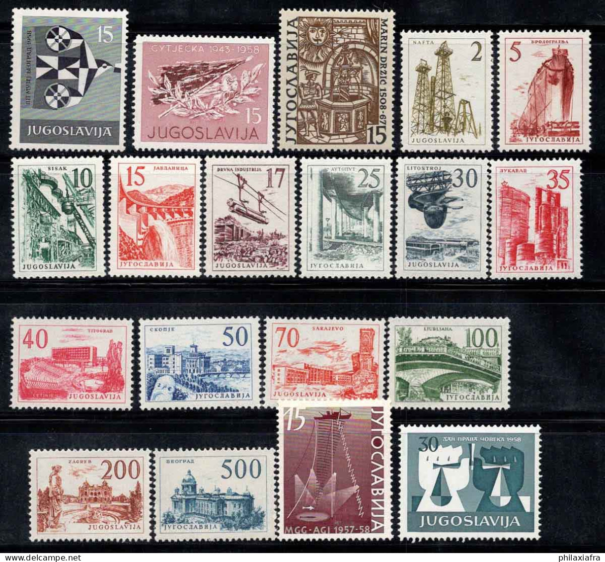 Yougoslavie 1958 Mi. 851-870 Neuf ** 100% Technologie, Architecture, Géophysique, Musée Postal - Unused Stamps