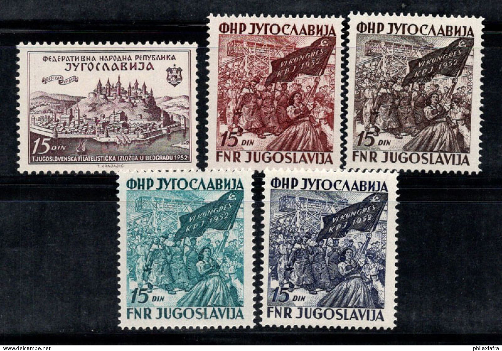 Yougoslavie 1952 Mi. 707-711 Neuf ** 100% JUFIZ, Parti Communiste - Unused Stamps