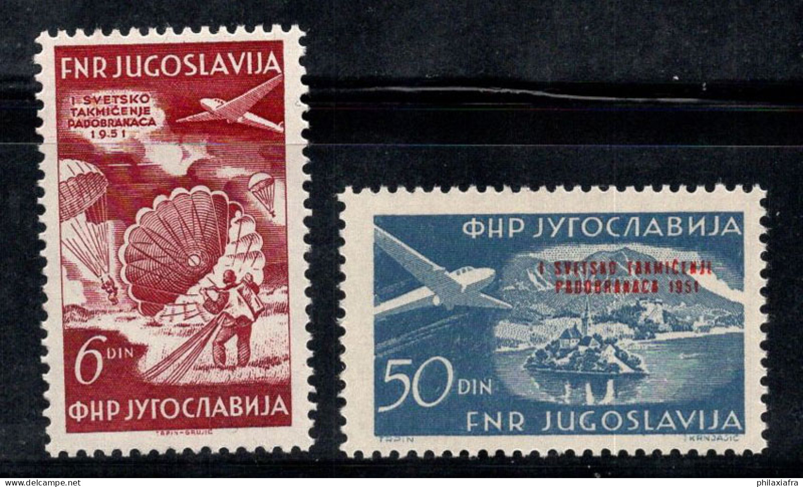 Yougoslavie 1951 Mi. 666-667 Neuf ** 100% Poste Aérienne - Aéreo