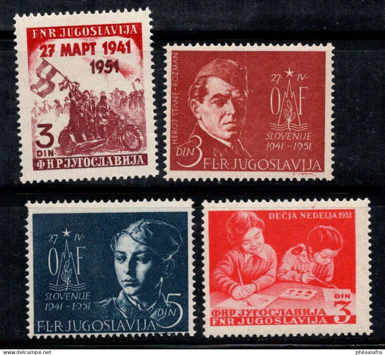 Yougoslavie 1951 Mi. 640-643 Neuf ** 80% Cvekovic, Célébrités, Enfants - Nuovi