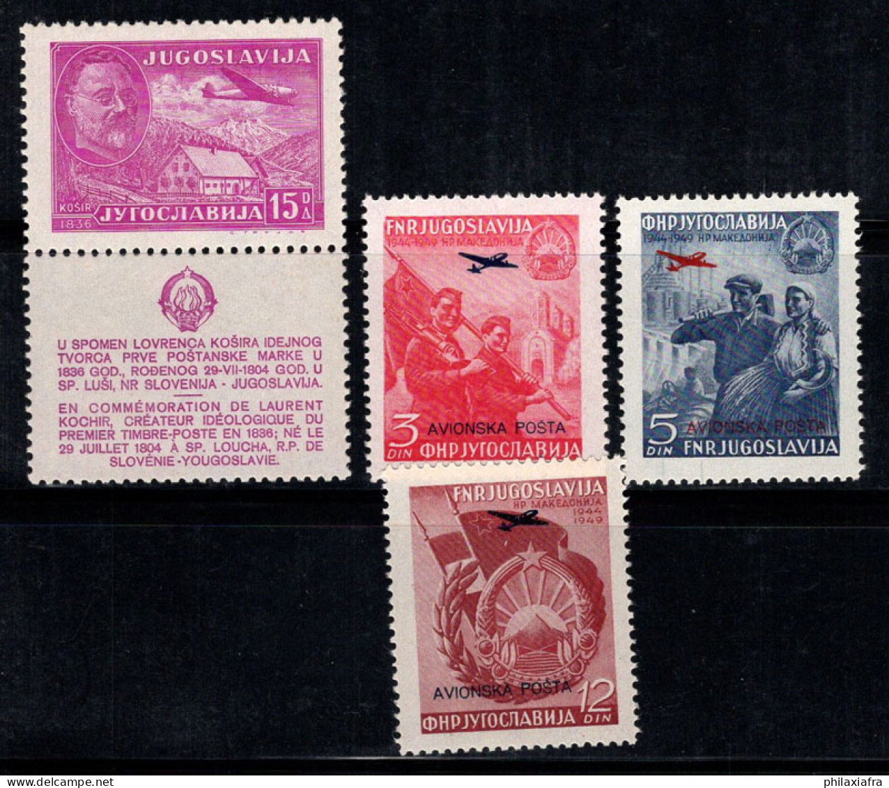 Yougoslavie 1948 Mi. 556, 575-577 Neuf ** 100% Poste Aérienne Kosir, AVIONSKA - Luftpost