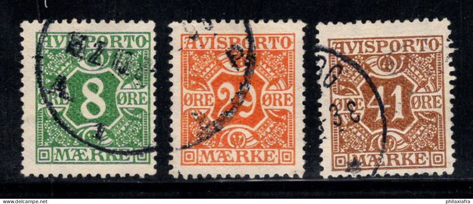 Danemark 1915 Mi. 11-13 Oblitéré 80% Service JOURNAUX - Service