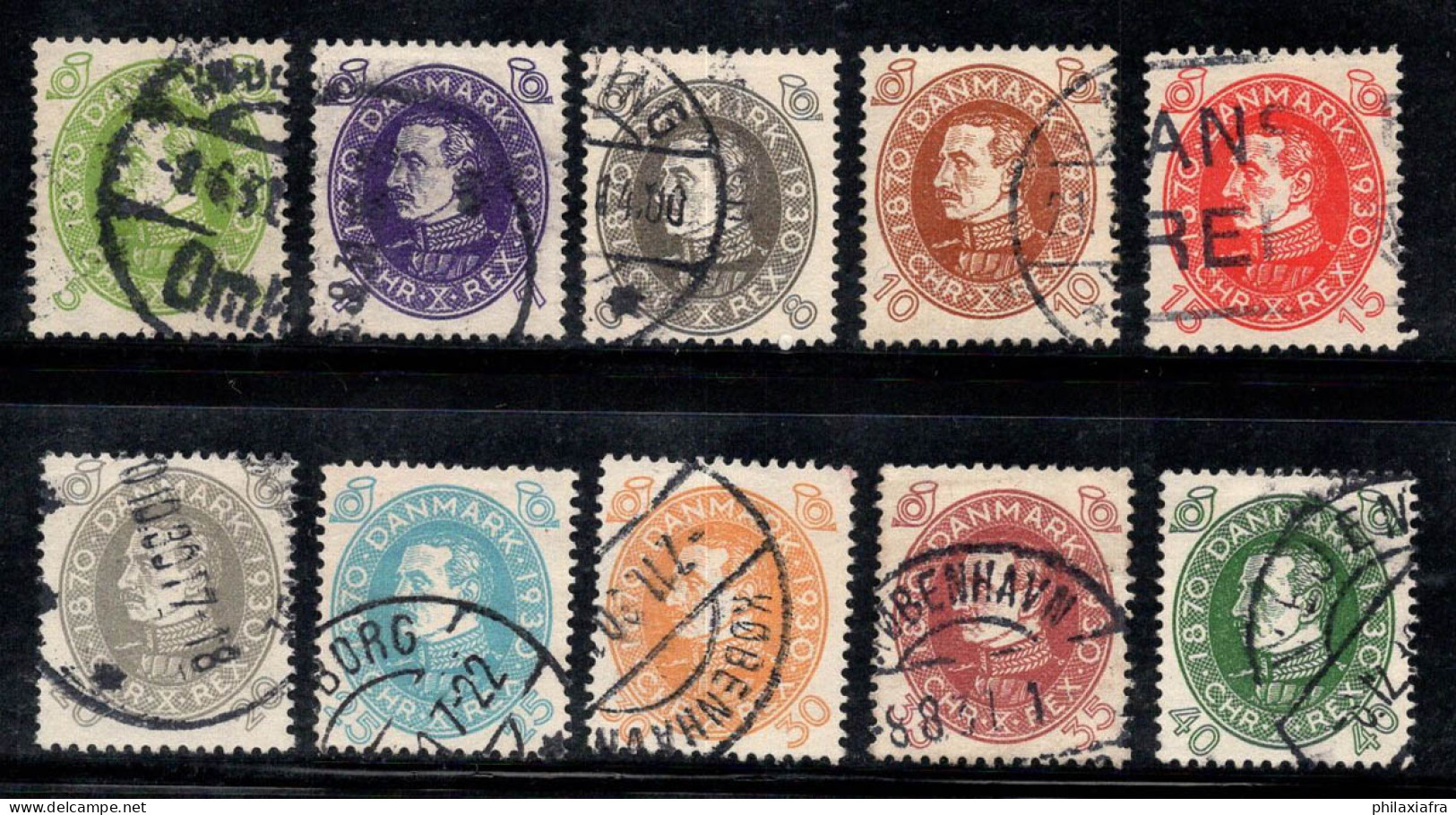 Danemark 1930 Mi. 185-194 Oblitéré 100% Roi Christian - Used Stamps