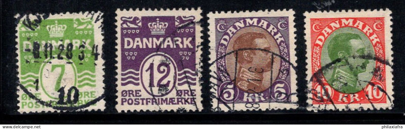 Danemark 1926 Mi. 166-167,175-176 Oblitéré 100% Roi Christian X, Figurines - Gebraucht