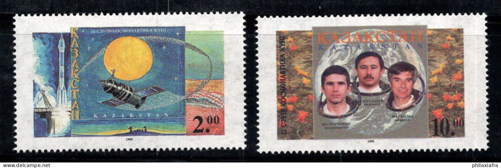 Kazakhstan 1995 Mi. 86-87 Neuf ** 100% Cosmonautes, Espace - Kasachstan