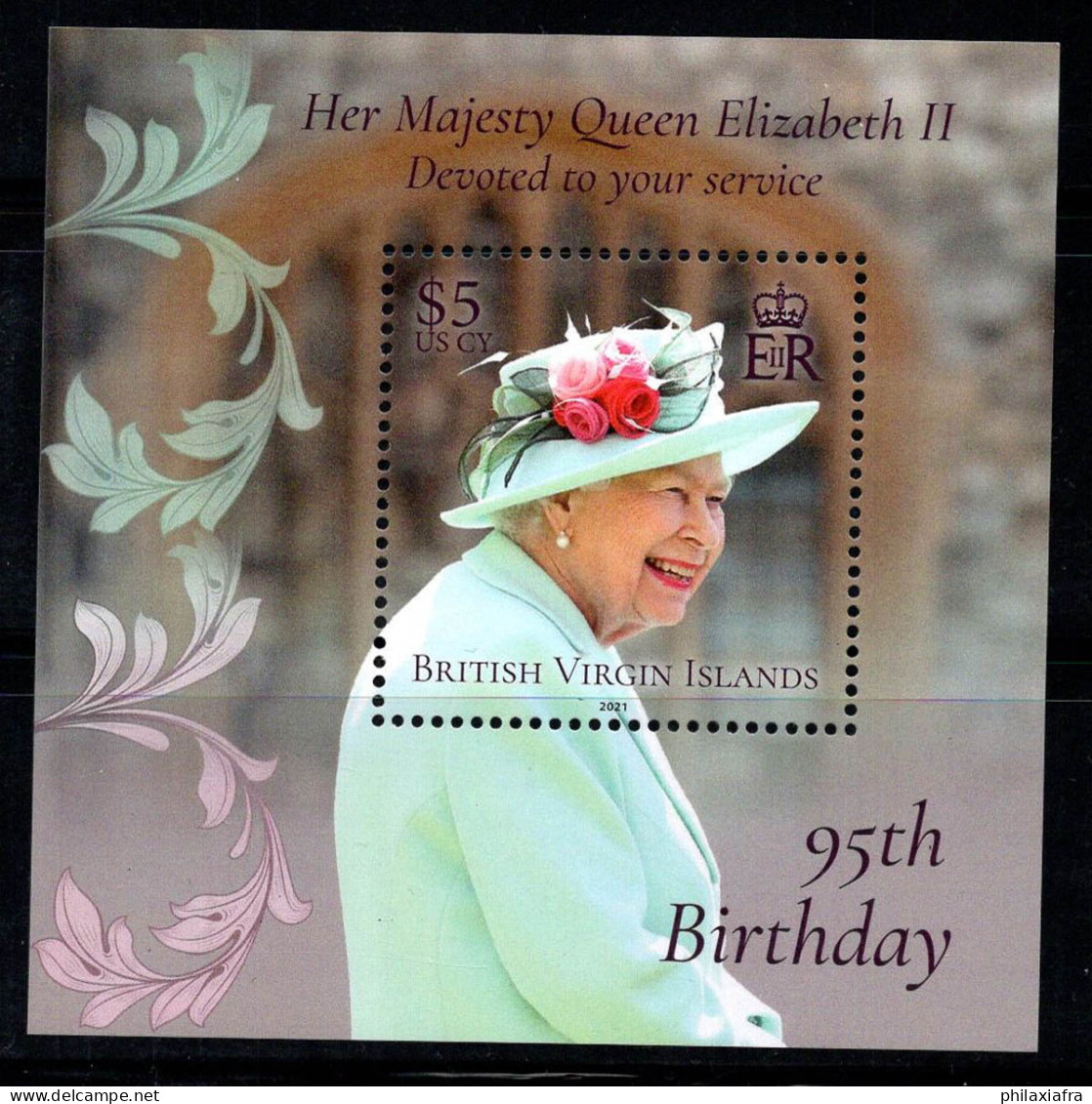 Îles Vierges Britanniques 2021 Mi. Bl. 125 Bloc Feuillet 100% Neuf ** La Reine Élisabeth II - Britse Maagdeneilanden