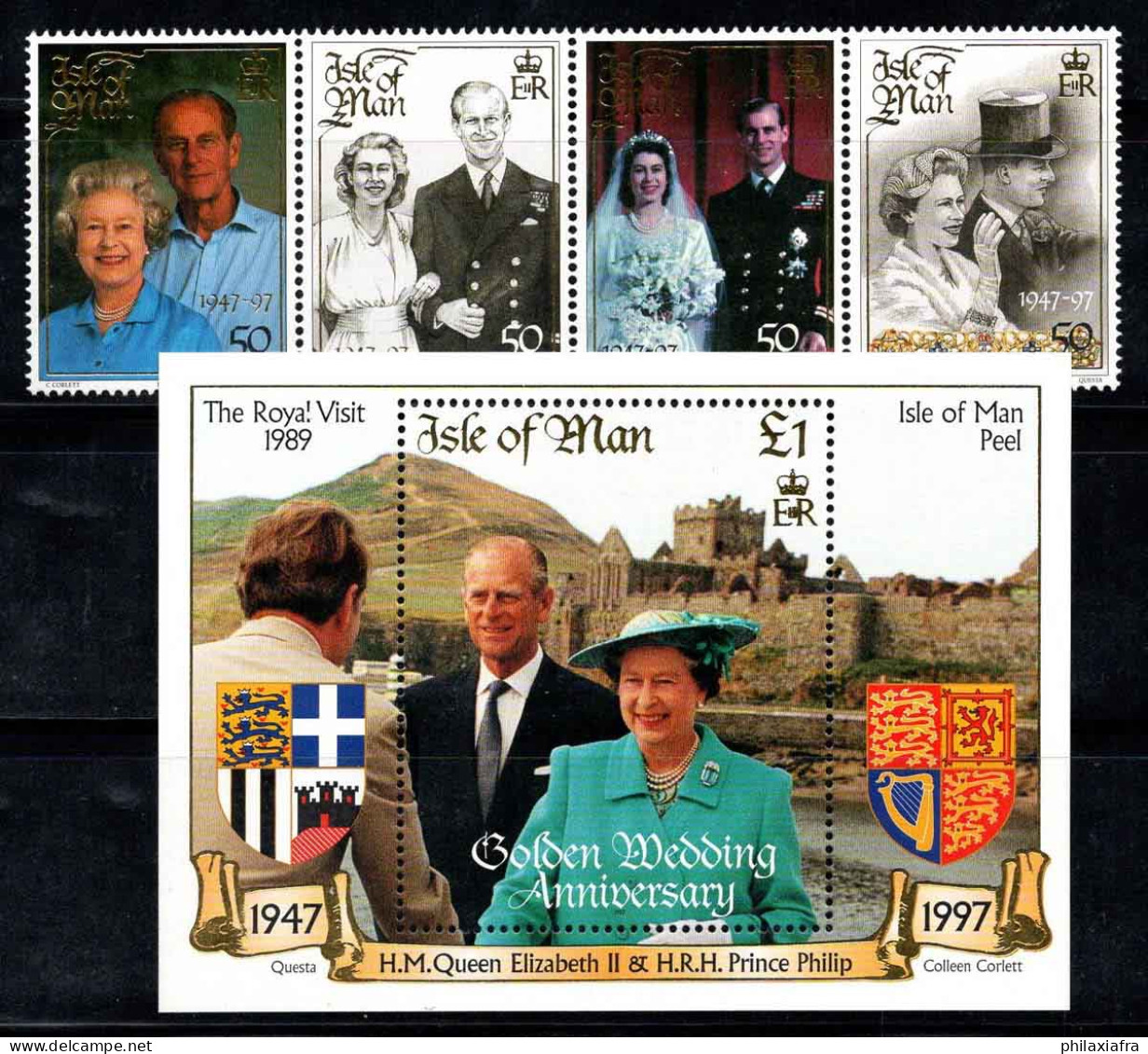 Île De Man 1997 Mi. 743-746, Bl. 31 Bloc Feuillet 100% Neuf ** La Reine Élisabeth II - Isle Of Man