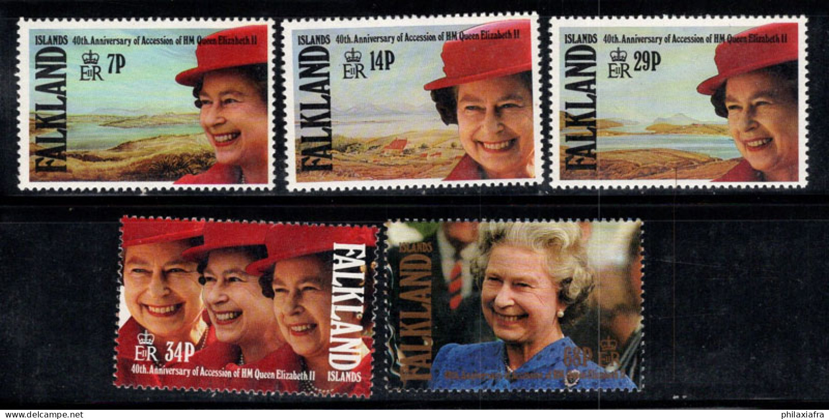 Îles Falkland 1992 Mi. 552-556 Neuf ** 100% La Reine Élisabeth II - Falklandinseln