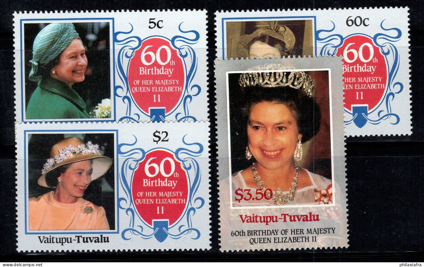 Tuvalu, Vaitupu 1986 Mi. 83-86 Neuf ** 100% La Reine Élisabeth II - Tuvalu (fr. Elliceinseln)