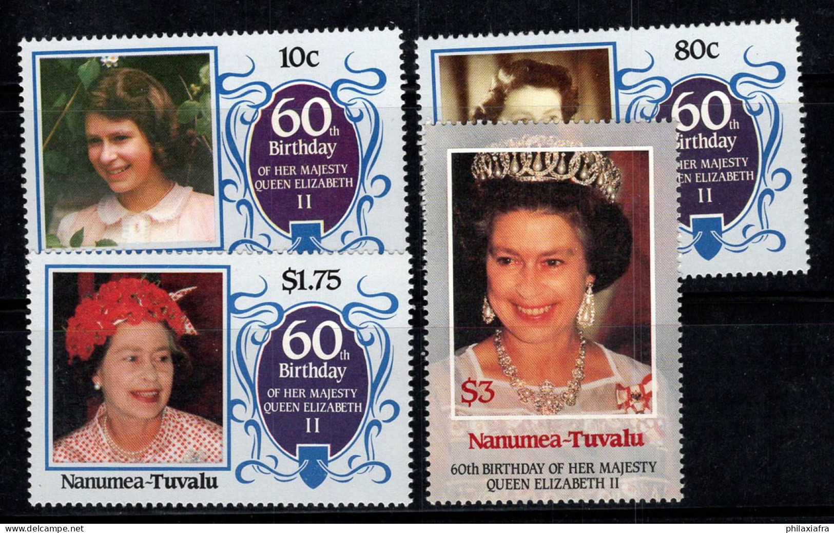 Tuvalu, Nanumea 1986 Mi. 67-70 Neuf ** 100% La Reine Élisabeth II - Tuvalu