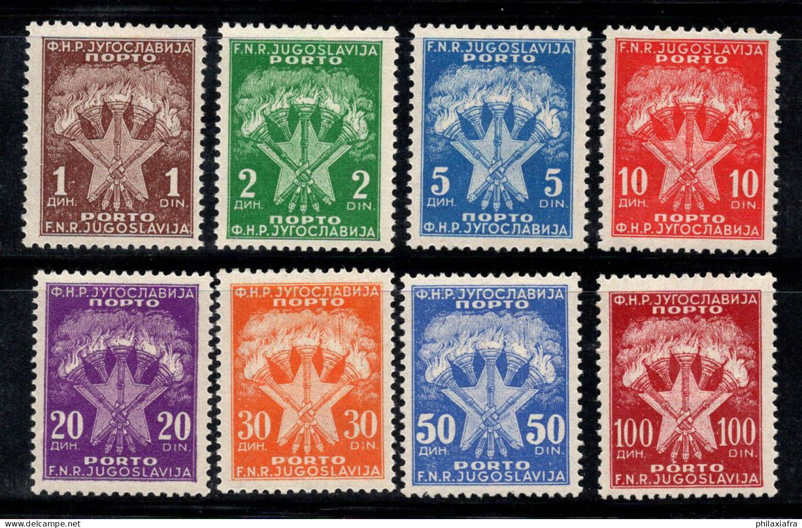 Yougoslavie 1951 Mi. 100-107 Neuf * MH 100% Timbre-taxe ARMOIRIES, étoile - Portomarken