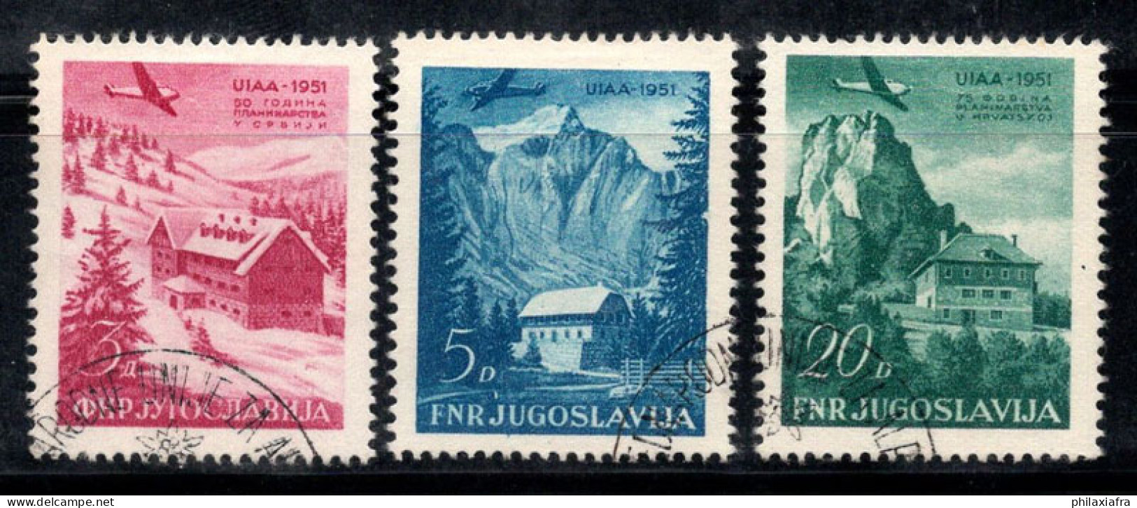 Yougoslavie 1951 Mi. 655-657 Oblitéré 100% Poste Aérienne PAYSAGES - Airmail