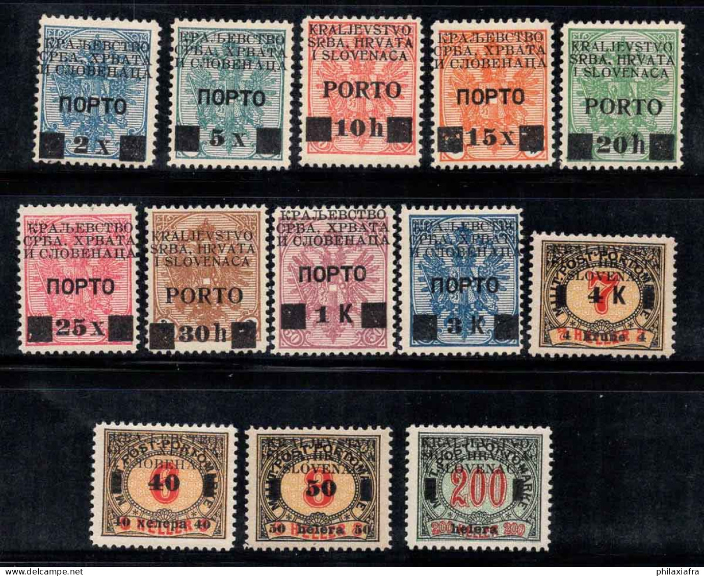 Yougoslavie 1919 Mi. 14-26 Neuf * MH 100% Timbre-taxe - Timbres-taxe