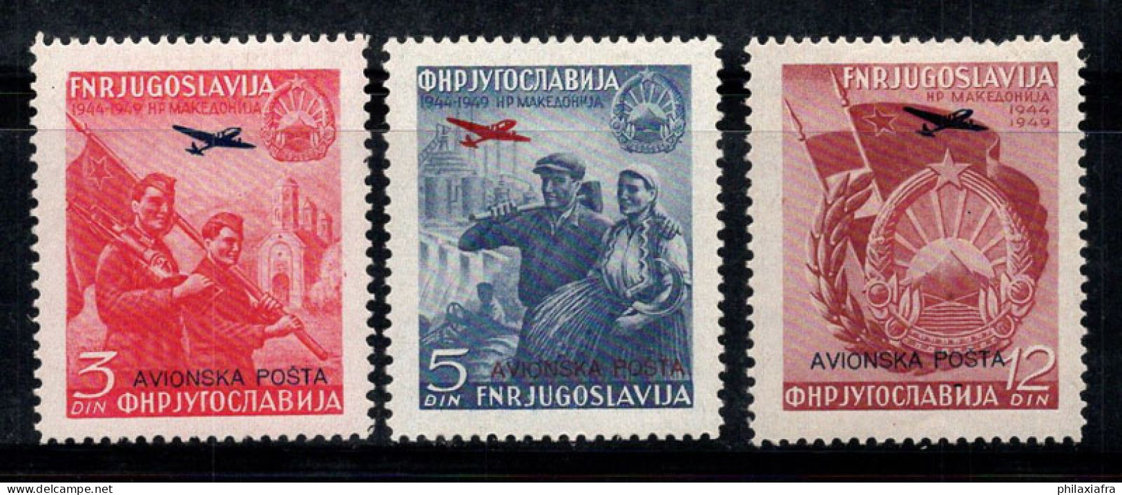 Yougoslavie 1949 Mi. 575-577 Neuf * MH 100% Poste Aérienne - Airmail