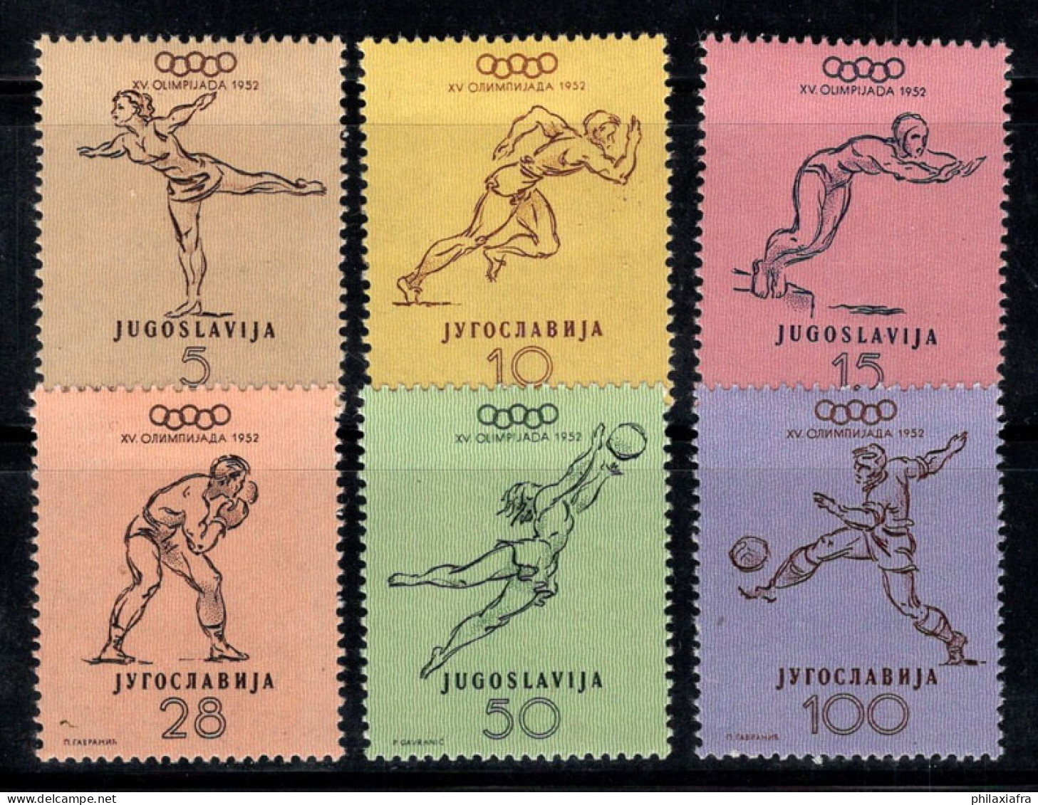 Yougoslavie 1952 Mi. 698-703 Neuf * MH 100% Jeux Olympiques - Nuovi