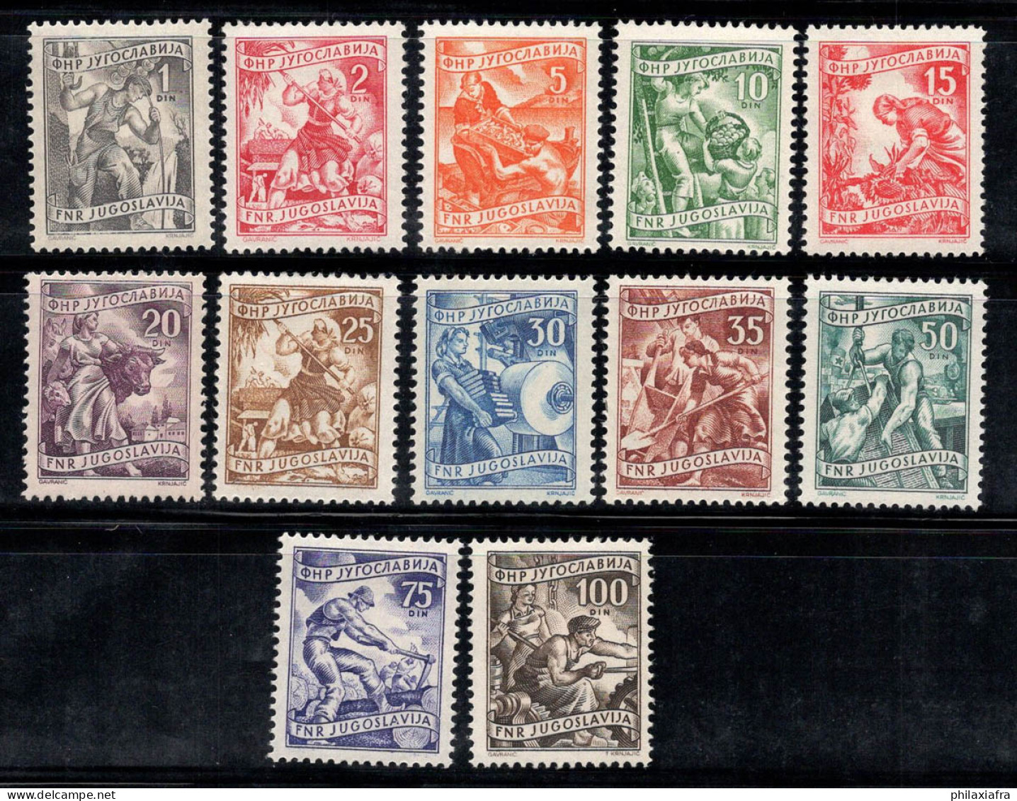 Yougoslavie 1952 Mi. 677-688 Neuf * MH 100% L'économie Locale, L'emploi - Unused Stamps