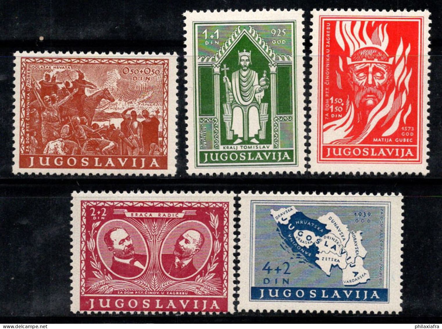 Yougoslavie 1940 Mi. 413-417 Neuf * MH 100% COURRIER, Facteur, Télégraphe - Unused Stamps