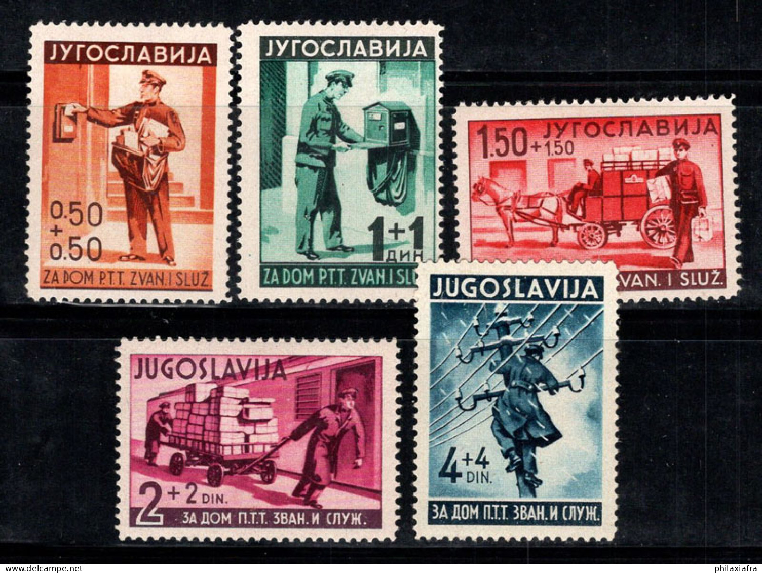 Yougoslavie 1940 Mi. 408-412 Neuf * MH 100% COURRIER, Facteur, Télégraphe - Unused Stamps