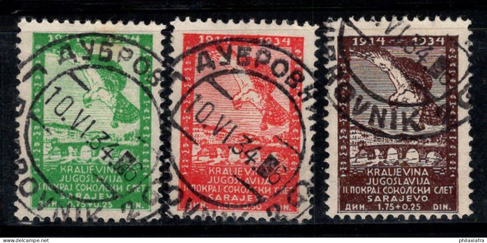 Yougoslavie 1934 Mi. 272-274 Oblitéré 100% Faucon - Oblitérés