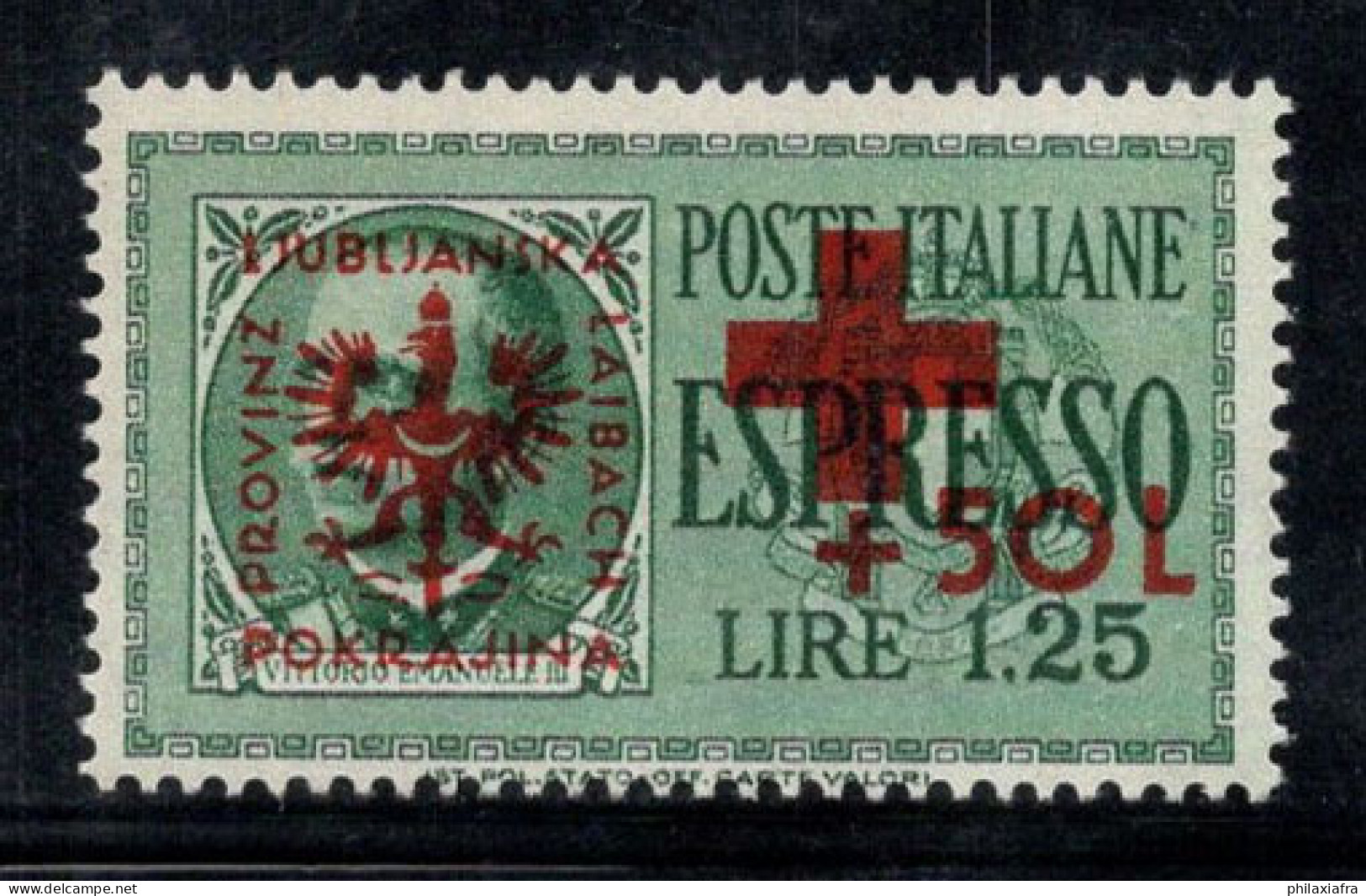 Ljubljana 1944 Sass. 34 Neuf ** 100% Croix-Rouge, 1,25 - Deutsche Bes.: Lubiana