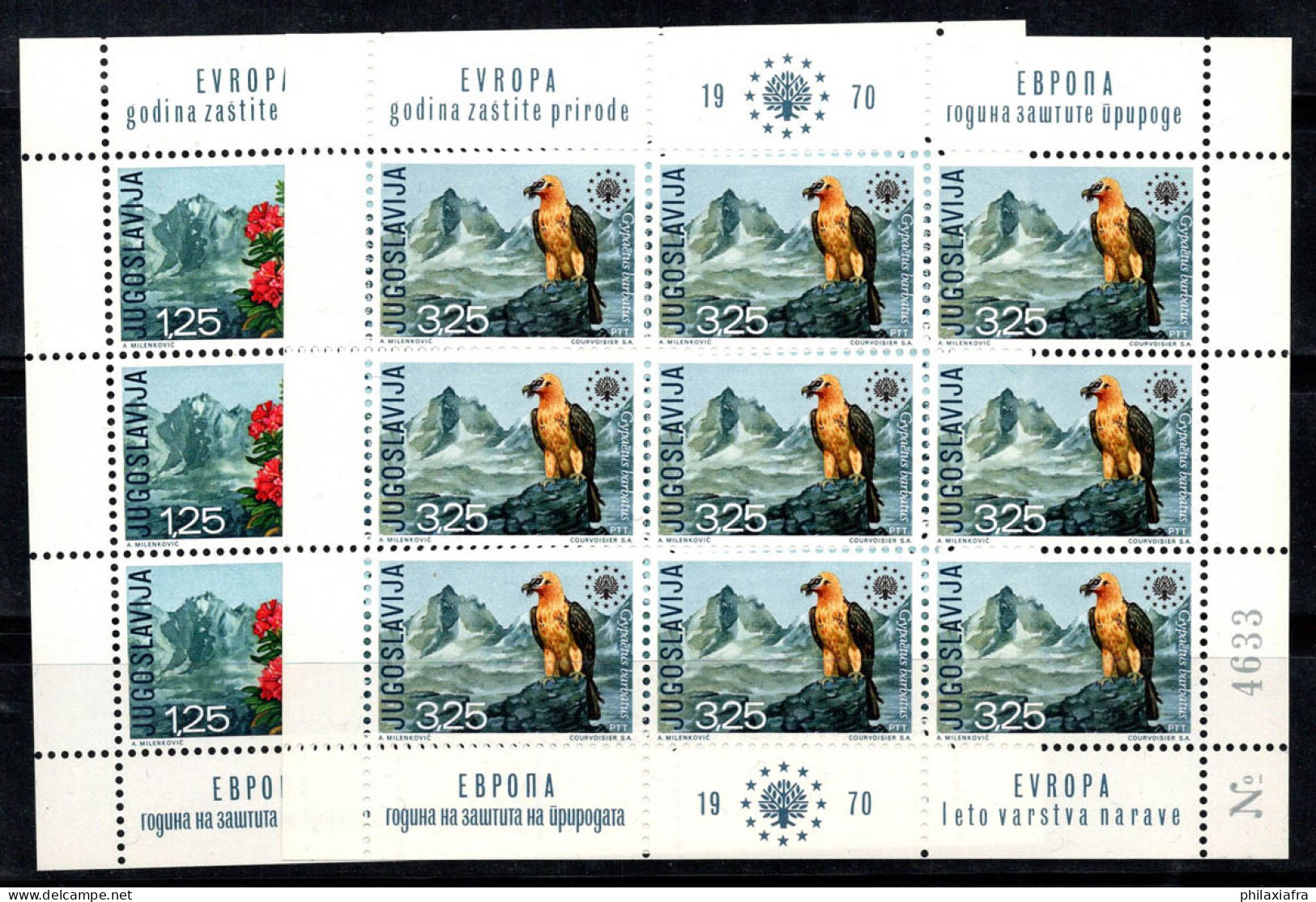 Yougoslavie 1970 Mi. 1406-1407 Mini Feuille 100% Neuf ** Europe, Nature, Oiseaux - Blocks & Sheetlets