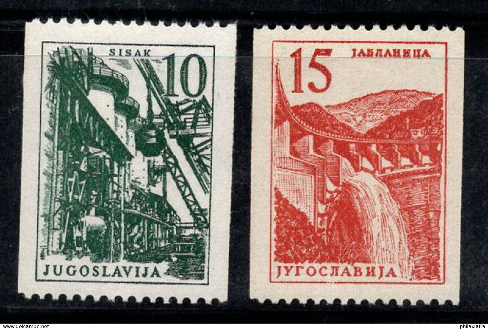 Yougoslavie 1958 Mi. 839-840 Neuf ** 100% Technologie Et Architecture - Unused Stamps