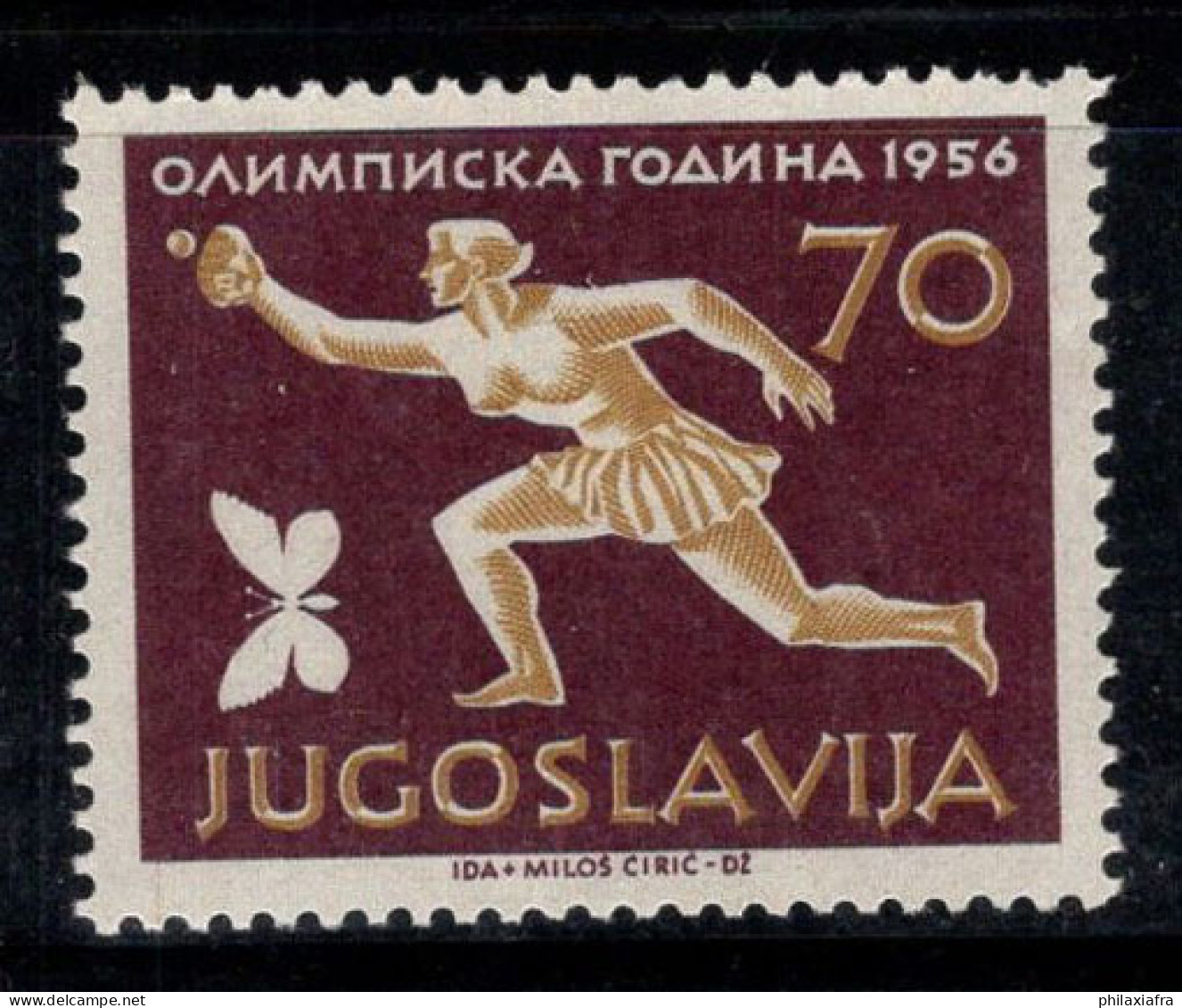 Yougoslavie 1956 Mi. 810 Neuf ** 100% Jeux Olympiques, 70 D - Unused Stamps