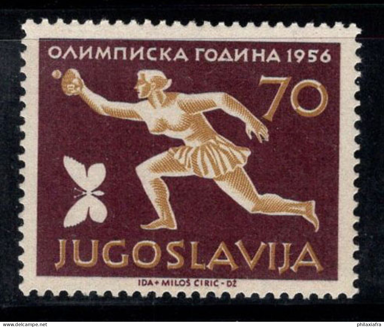 Yougoslavie 1956 Mi. 810 Neuf * MH 40% Jeux Olympiques, 70 D - Unused Stamps