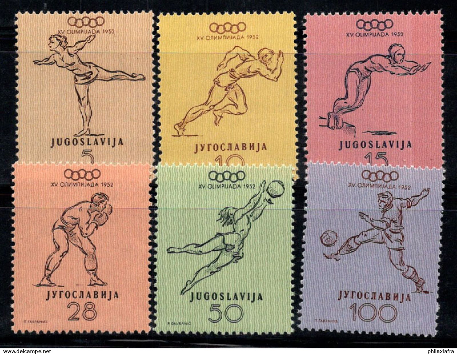 Yougoslavie 1952 Mi. 698-703 Neuf ** 80% Jeux Olympiques, Sports - Unused Stamps