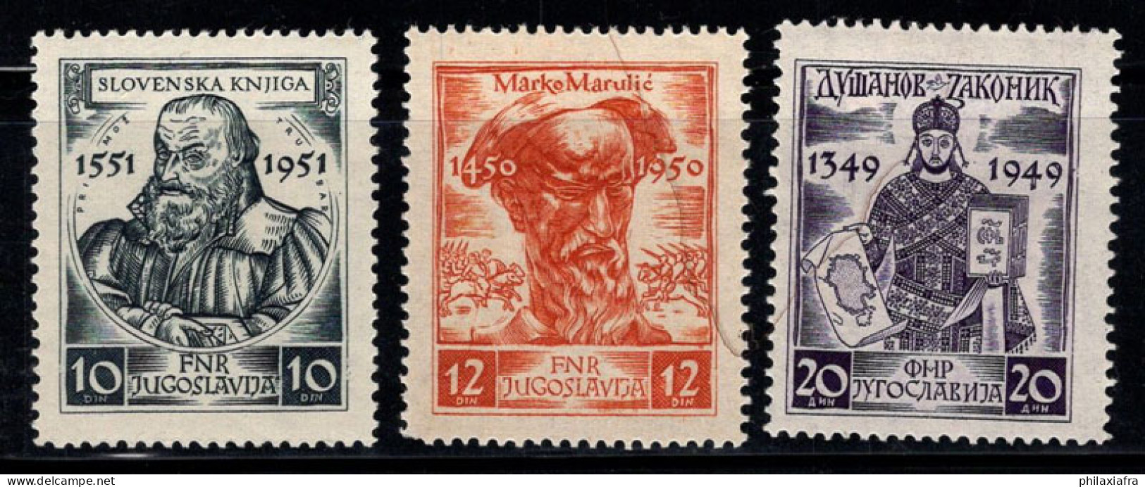 Yougoslavie 1951 Mi. 668-670 Neuf ** 100% Écrivains Médiévaux, Célébrités - Unused Stamps