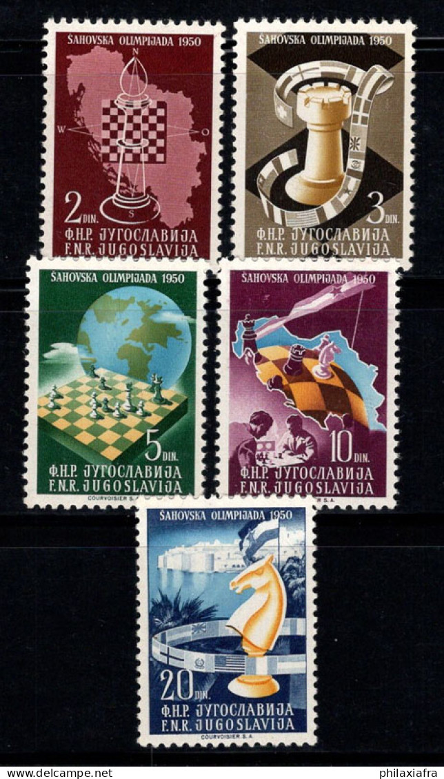 Yougoslavie 1950 Mi. 616-620 Neuf ** 100% Échecs, Olympiade - Unused Stamps