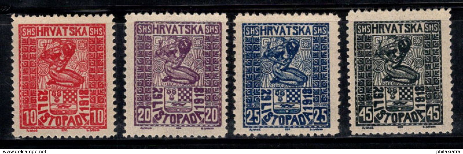 Yougoslavie 1918 Mi. 51-54 Neuf * MH 100% Indépendance, Croatie - Unused Stamps