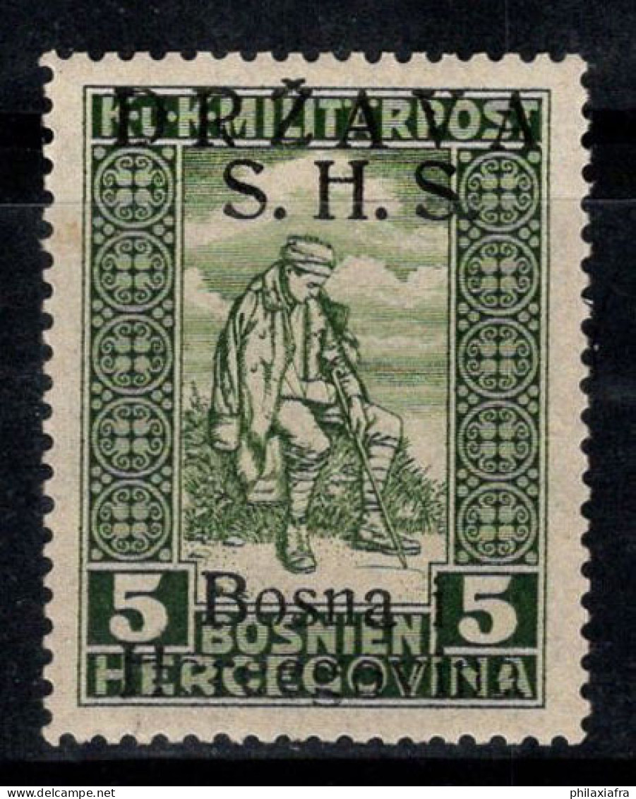 Yougoslavie 1918 Mi. A19 I Neuf * MH 100% SHS, 5+2 H Surimprimé - Unused Stamps