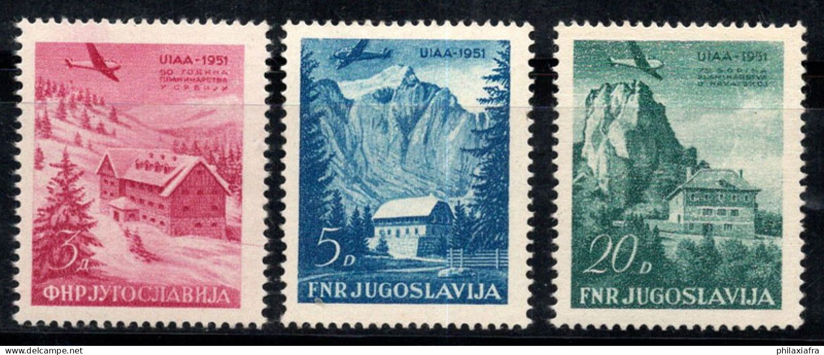 Yougoslavie 1951 Mi. 655-657 Neuf ** 80% PAYSAGES, Alpes Poste Aérienne - Airmail