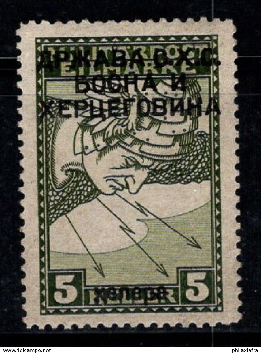 Yougoslavie 1918 Mi. 18 II Neuf * MH 100% Signé BPP, 5 H, Bosnie-Herzégovine - Unused Stamps
