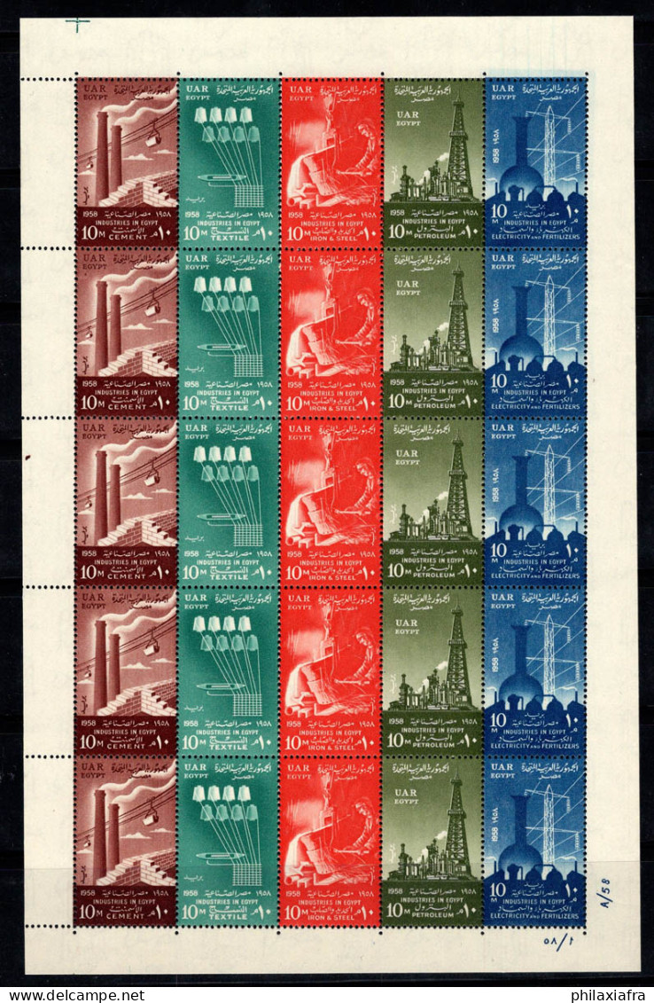 Égypte 1958 Mi. 14-18 Mini Feuille 100% Neuf ** Révolution - Blokken & Velletjes