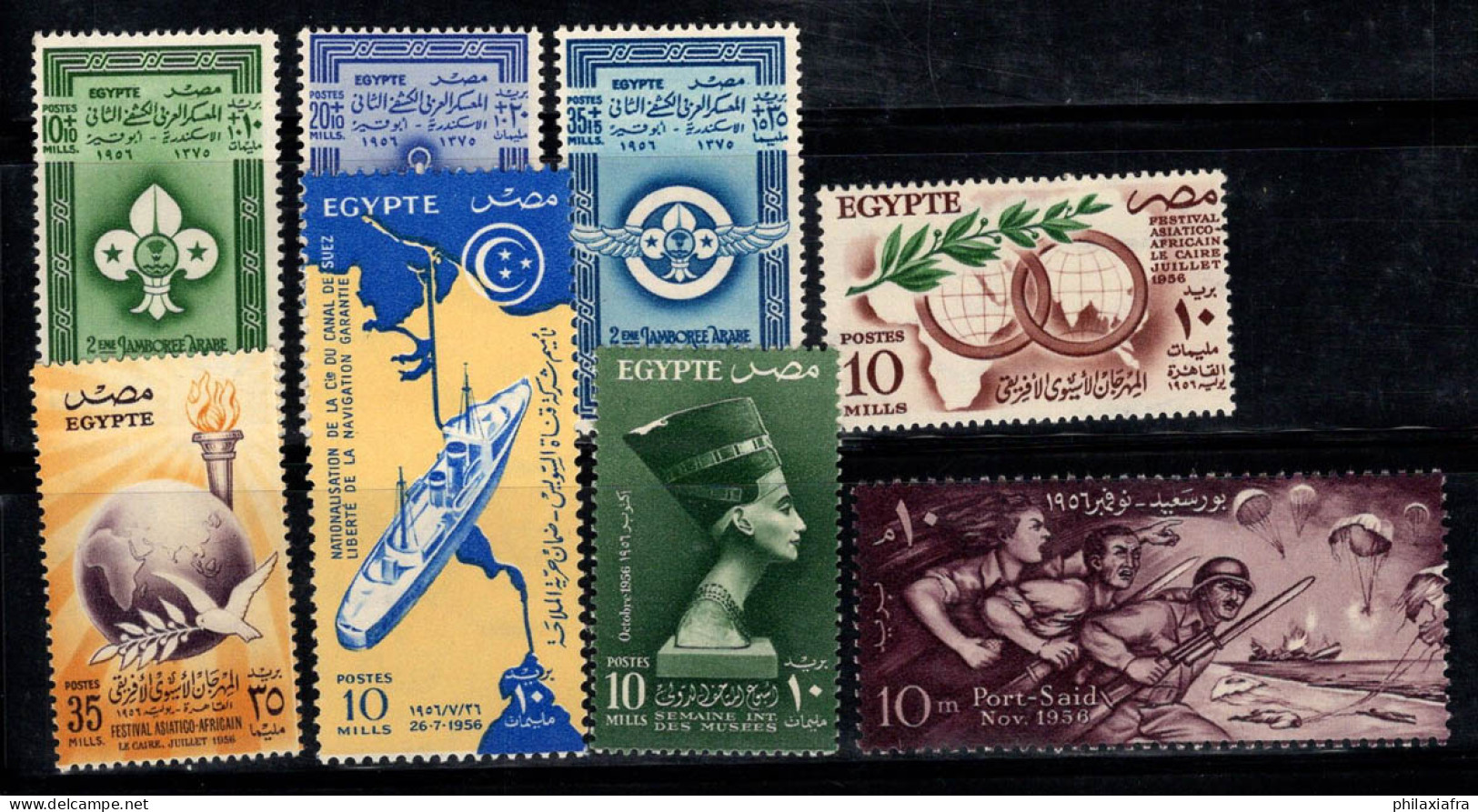 Égypte 1956 Mi. 490-497 Neuf ** 100% Scoutisme, Musée, Histoire, Culture - Nuovi